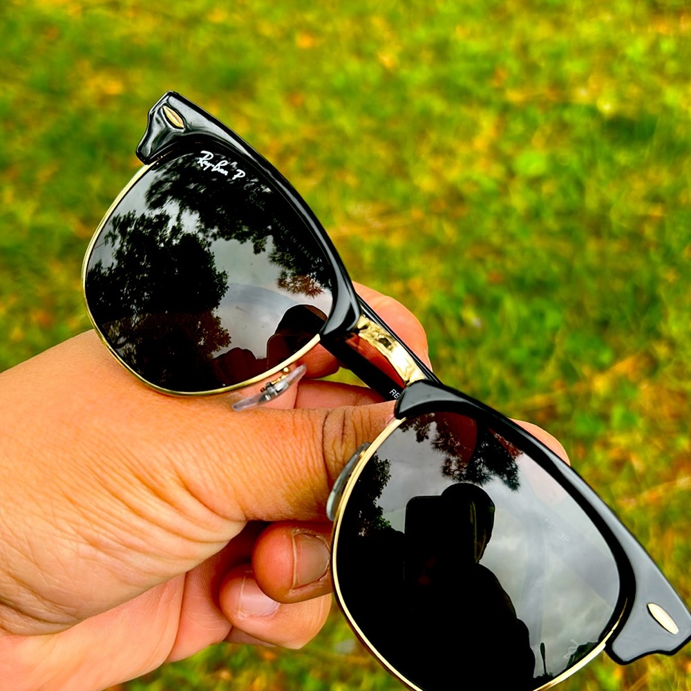 Ray-Ban Clubmaster (RB3016) in Polished Black On Gold (WITH Prescription Lenses)
